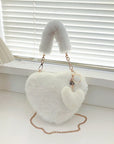 Heart Shape Faux Fur Handbag