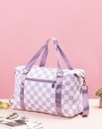 Zenana Checkered Multi-Pocket Travel Bag