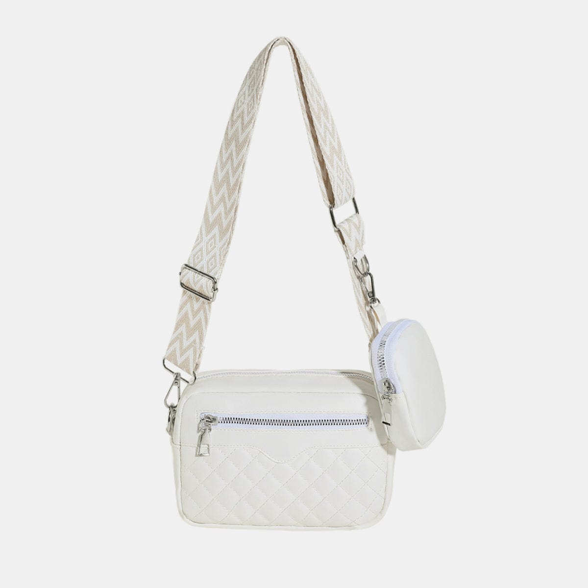 White Smoke Stitching PU Leather Shoulder Bag