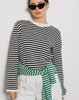 Striped Round Neck Long Sleeve Sweater