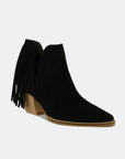 Beast Fashion Fringe Side V-Cut Ankle Booties