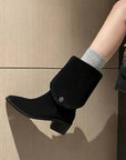 Point Toe Block Heel Boots