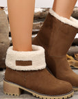 Thermal Fuzzy Block Heel Boots