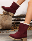 Thermal Fuzzy Block Heel Boots