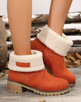 Thermal Fuzzy Block Heel Boots