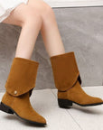 Point Toe Block Heel Boots