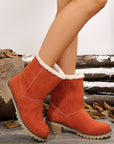 Thermal Fuzzy Block Heel Boots