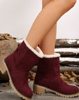 Thermal Fuzzy Block Heel Boots