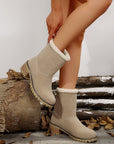 Thermal Fuzzy Block Heel Boots