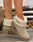 Thermal Fuzzy Block Heel Boots