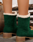 Thermal Fuzzy Block Heel Boots