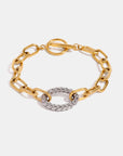 Two-Tone Stainless Steel Chain Bracelet