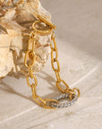 Two-Tone Stainless Steel Chain Bracelet