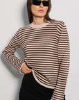 Striped Round Neck Long Sleeve Sweater