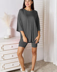 Basic Bae Full Size Soft Rayon Three-Quarter Sleeve Top and Shorts Set