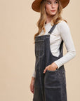 Annie Wear Wide Strap Denim Overall Dress with Pockets