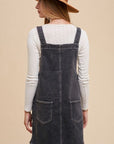 Annie Wear Wide Strap Denim Overall Dress with Pockets