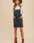 Annie Wear Wide Strap Denim Overall Dress with Pockets