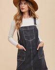 Annie Wear Wide Strap Denim Overall Dress with Pockets