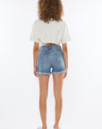 White Smoke Kancan High Rise Frayed Hem Denim Shorts