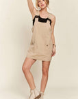 ADORA Adjustable Wide Strap Square Neck Overall Dress