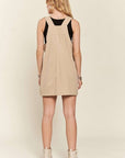 ADORA Adjustable Wide Strap Square Neck Overall Dress