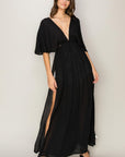 Black HYFVE Tie Back Maxi Split Cover Up Dress