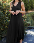 Dark Slate Gray Full Size V-Neck Midi Tank Dress