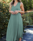 Dim Gray Full Size V-Neck Midi Tank Dress