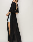 Black HYFVE Tie Back Maxi Split Cover Up Dress