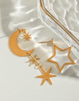 18K Gold-Plated Moon & Star Dangle Earrings