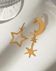 18K Gold-Plated Moon & Star Dangle Earrings