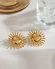 18K Gold-Plated Stainless Steel Sun Stud Earrings