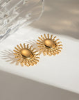 18K Gold-Plated Stainless Steel Sun Stud Earrings