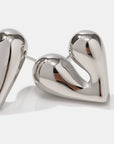 Heart Shape Stainless Steel Stud Earrings