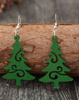 Christmas Tree Wooden Earrings