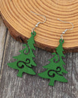 Christmas Tree Wooden Earrings