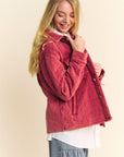 Davi & Dani Quilted Button Down Shacket with Chest Pockets