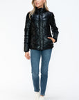 Snobbish Pocketed Zip Up Turtleneck Puffer Jacket