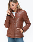 Snobbish Pocketed Zip Up Turtleneck Puffer Jacket