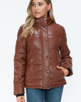 YMI Pocketed Zip Up Turtleneck Puffer Jacket