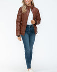 YMI Pocketed Zip Up Turtleneck Puffer Jacket