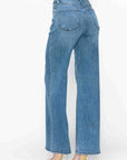 bytos Full Size High Rise Wide Leg Jeans with Pockets