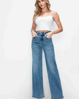 bytos Full Size High Rise Wide Leg Jeans with Pockets