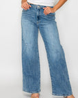 bytos Full Size High Rise Wide Leg Jeans with Pockets