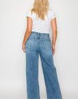 bytos Full Size High Rise Wide Leg Jeans with Pockets