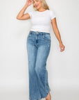 bytos Full Size High Rise Wide Leg Jeans with Pockets