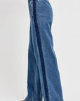 RISEN Full Size Elastic Waist Wide Leg Jeans Plus Size