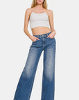 Zenana High Rise Wide Leg Jeans with Pockets