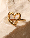 18K Gold Plated Heart-Shaped Ring